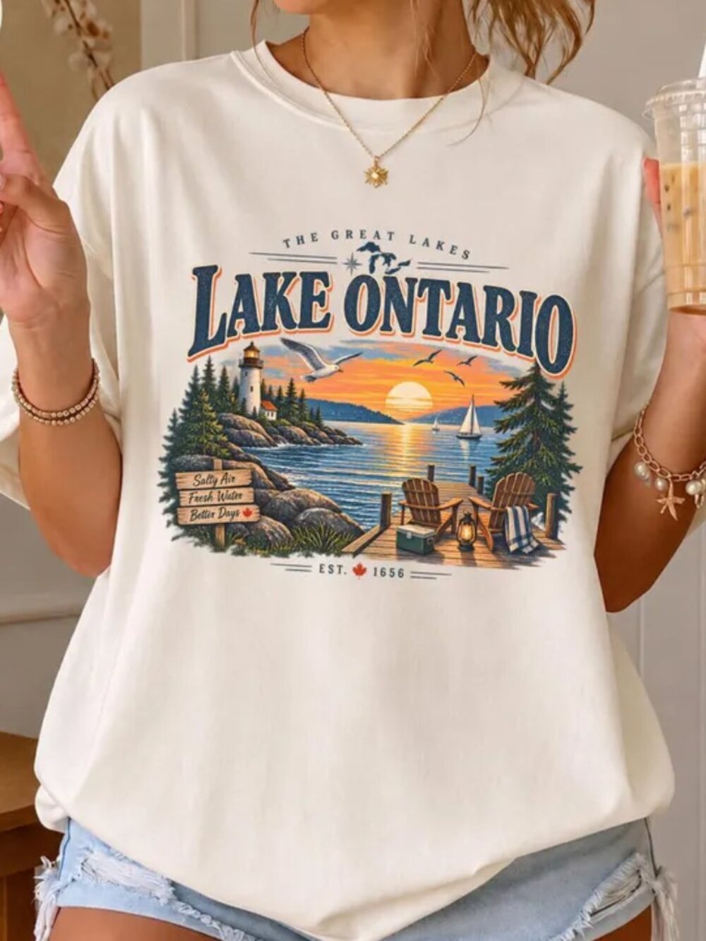 Lake Ontario T-Shirt,  Canada Tee, Great Lakes Shirt